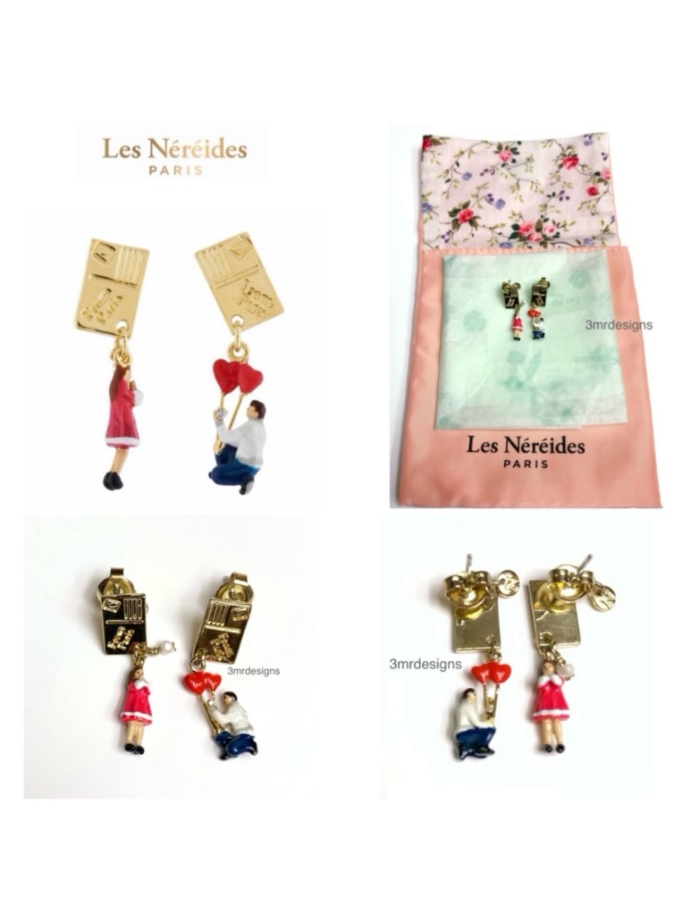 NEW Les Nereides FROM PARIS WITH❤️MARRY ME 14-K Gold Plated Brass Drop Earrings